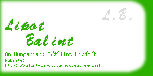 lipot balint business card